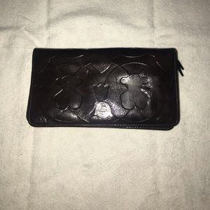Tous, chocolate, patent leather full size wallet